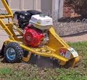 New Stump Cutter working in yard,New Rayco Stump Cutter Working